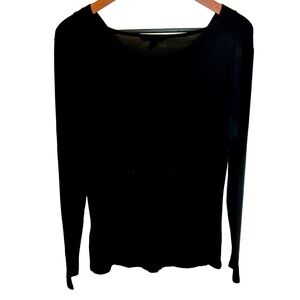 Tommy Hilfiger | Black Cowl Neck Fitted Long Sleeve Top Size M